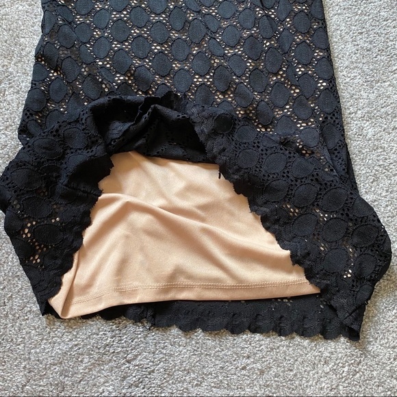 Tiana B. Black & Nude Lace Women's Midi Dress - Picture 6 of 11